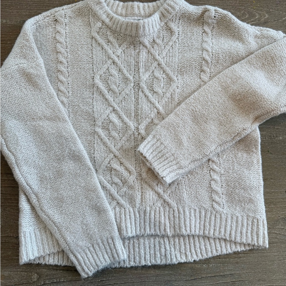 Abercrombie Kids Cozy Cable Knit  Cream Sweater - Cream Sz 11/12